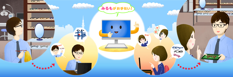 メガネ店様にとっての みるも説明イラスト